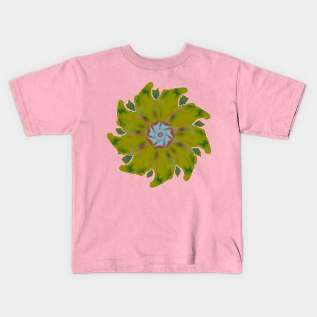 Pinwheel spinner floral motif abstract forest Kids T-Shirt by glowvim